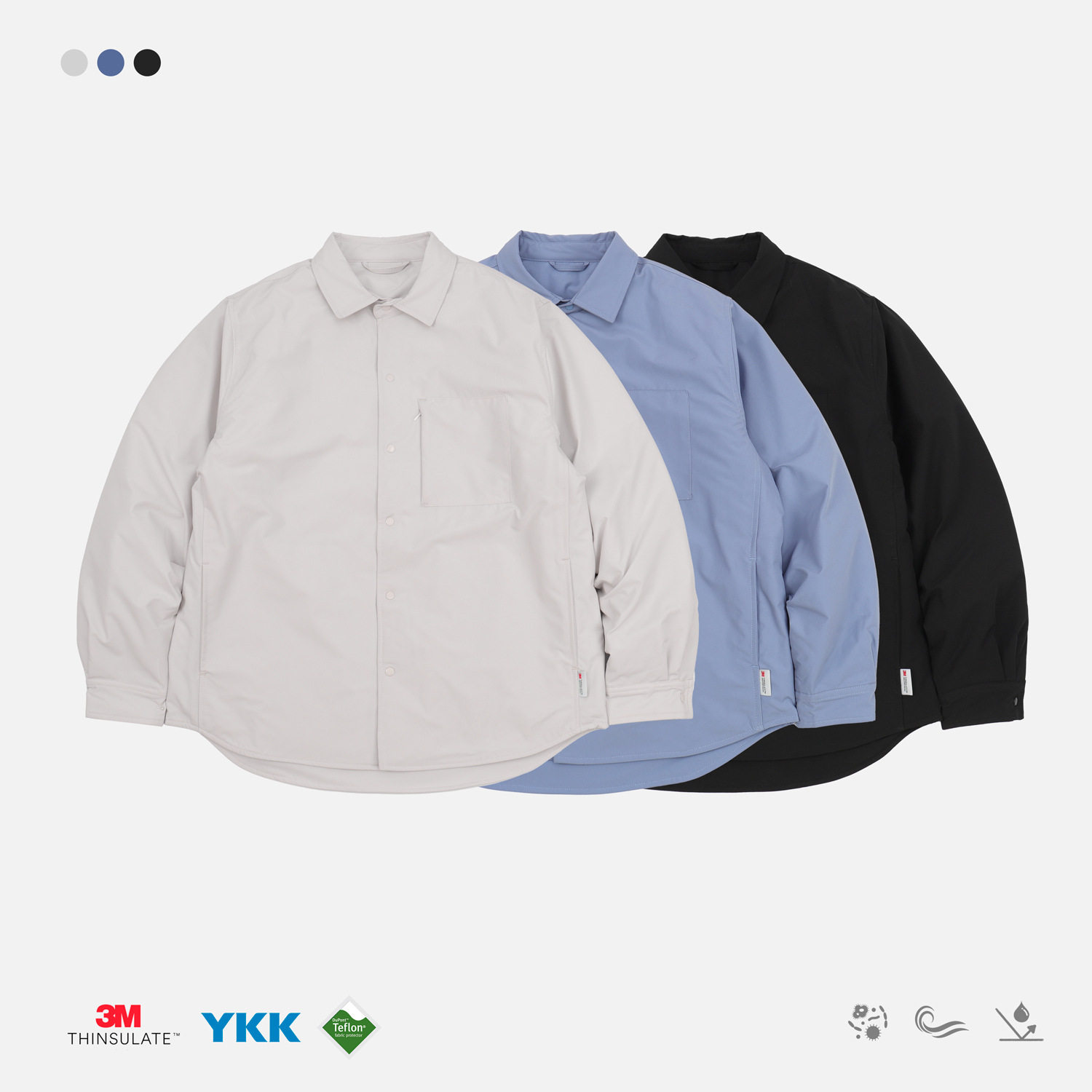 日系户外25AW 3M新雪丽G60轻量化保暖棉服夹棉防泼水衬衫外套男女