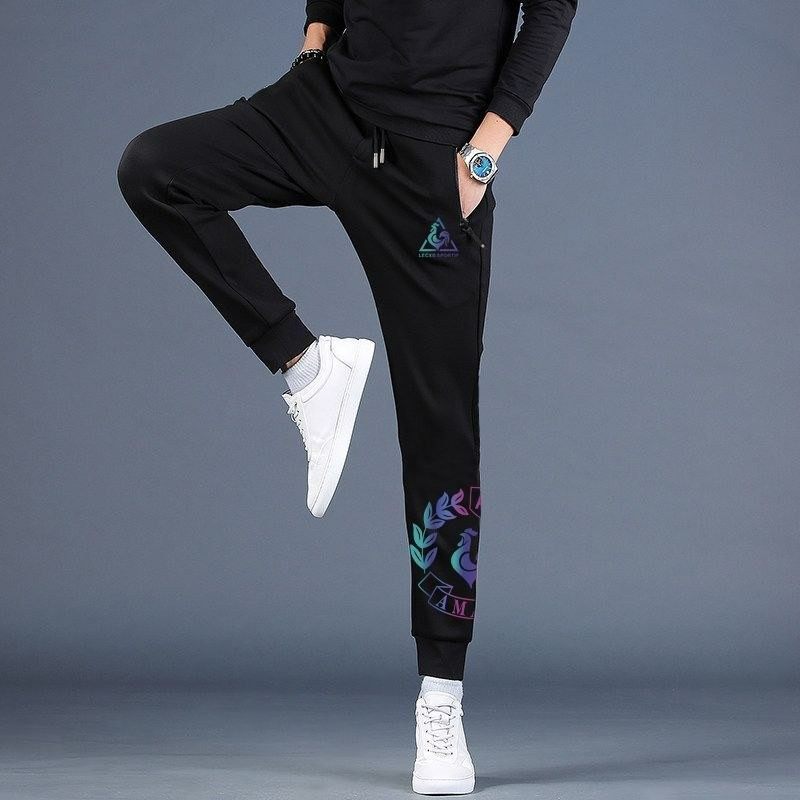 美式潮流高档运动裤男秋冬季加绒时尚百搭休闲韩版工装束脚长裤