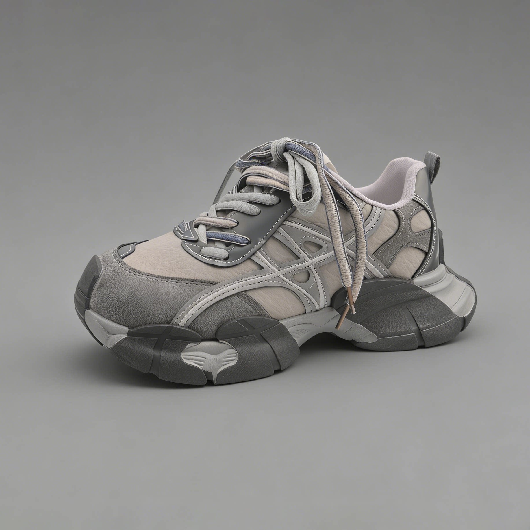 2026春季新款厚底老爹鞋女内增高拼色系带百搭休闲运动鞋轻便防滑