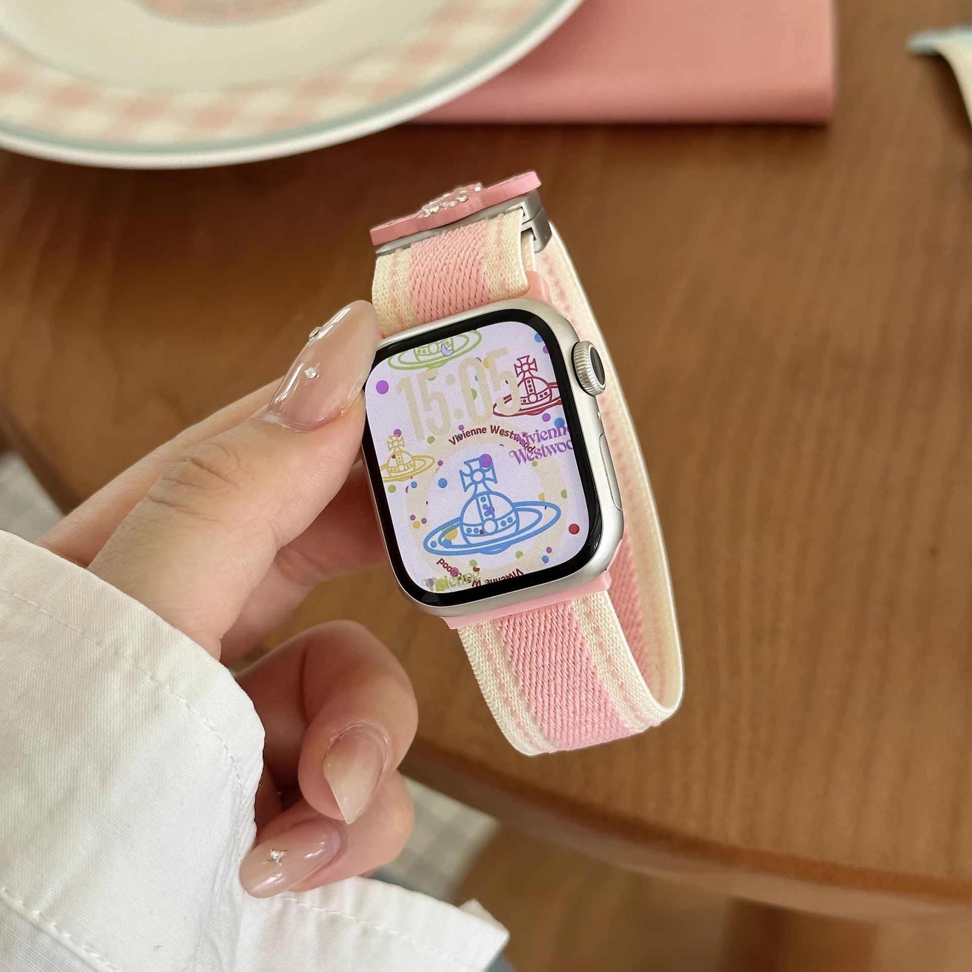 高品质弹力尼龙磁吸扣苹果表带