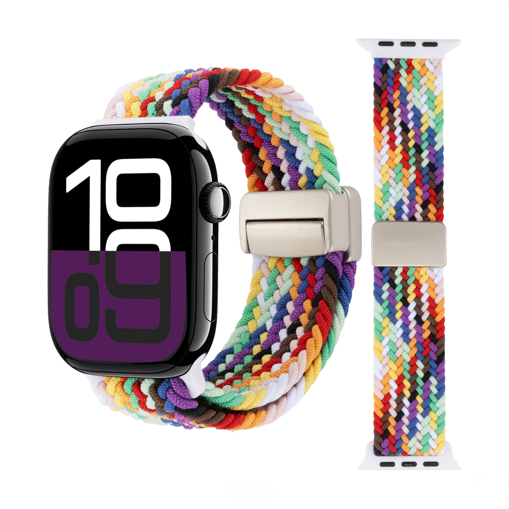 适用苹果手表编织运动透气表带