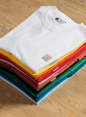 Carhartt 卡哈特K87纯棉短袖简约口袋T恤全棉半袖夏季宽松圆领