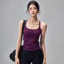 健身女孩带胸垫运动背心防震速干跑步内衣弹力工字吊带瑜伽服上衣