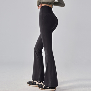 健身女孩提臀微喇瑜伽裤外穿显瘦普拉提训练长裤高腰运动裤加绒新