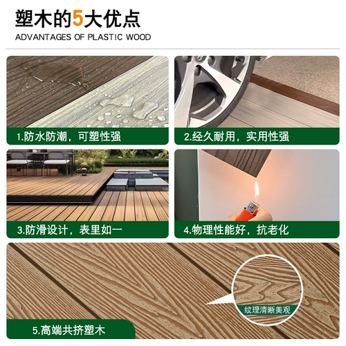 Открытая платформа для кемпинга, пластиковый деревянный пол, деревянная пластиковая доска, антикоррозийная деревянная терраса, внутренний двор, сад, укладка пола на открытом балконе