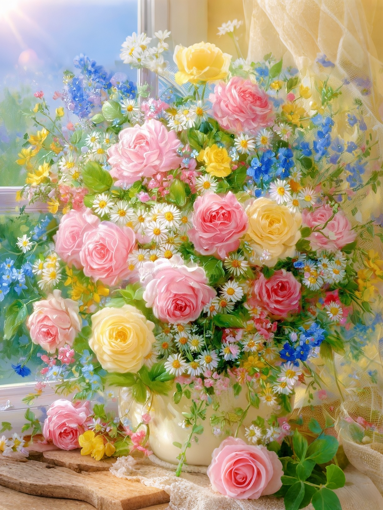 带框钻石画满钻魔方钻贴钻绣欧式卧室客厅花卉玫瑰鲜花束花瓶新款,居家布艺,钻石绣,淘宝优惠券,粉丝福利购,淘宝优惠卷