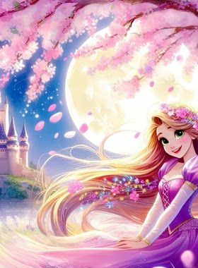 带框钻石画满钻圆钻方钻儿童手工贴钻绣卧室卡通动漫长发公主新款