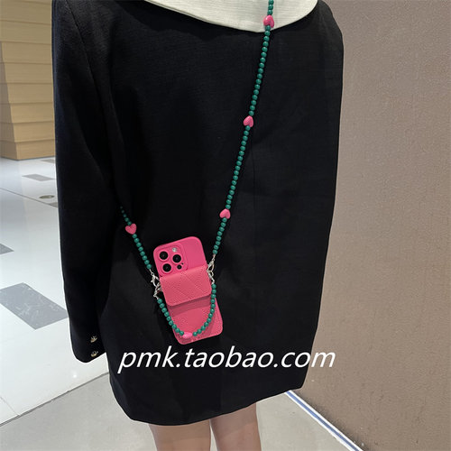 红色卡包适用苹果14promax手机壳