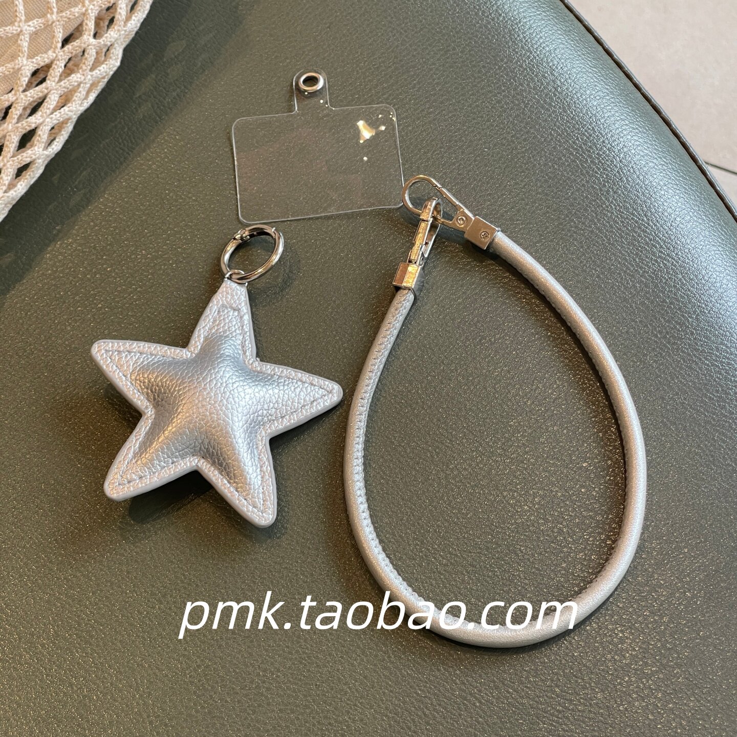 高级银色星星手机挂绳适用于包包车钥匙挂坠airpods耳机壳手腕带