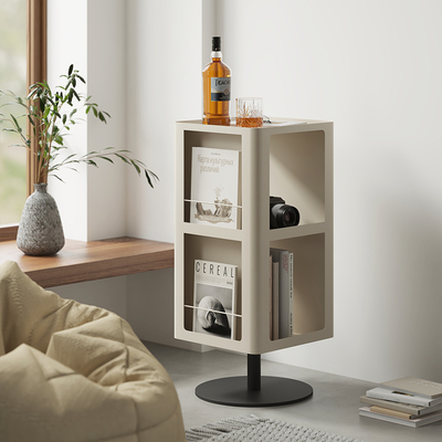 沙发边几角几侧边柜客厅旋转杂志边柜收纳柜卧室床头几书架置物架