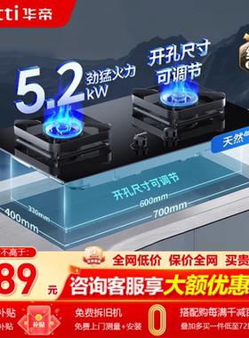 华帝燃气灶i10071B煤气灶液化气灶5.2kw双灶台嵌天然气炉灶液化气