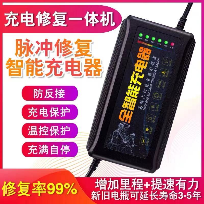 加长线3米自动断电智能电动车电瓶充电器48V12AH60V20AH72爱玛