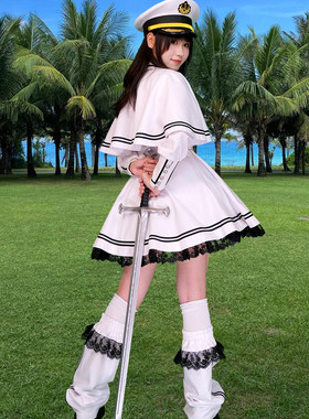 飒酷海军风制服显瘦连衣裙套装