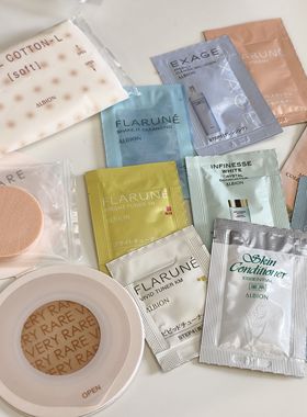 满19包邮日本本土澳尔滨小样赠品试用装雅思粉底膏乳液隔离化妆棉