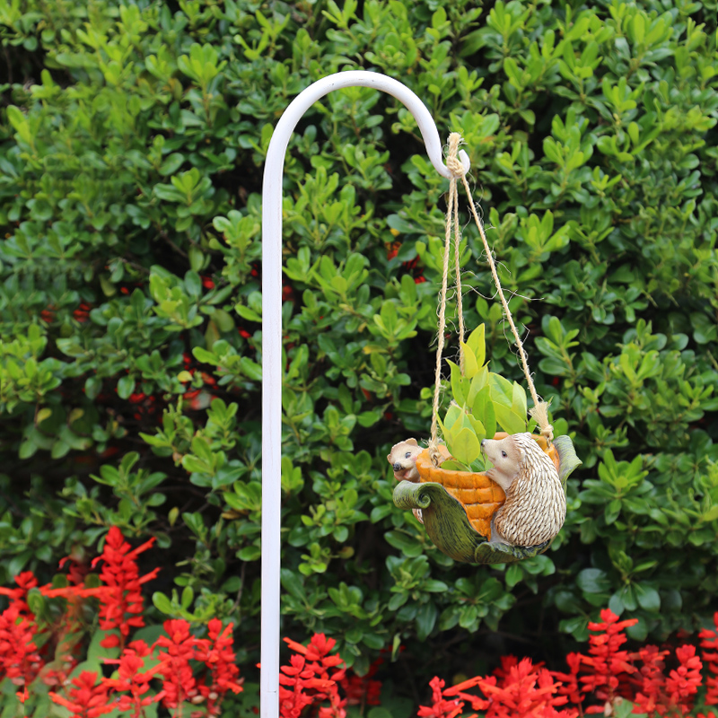 铁艺地插挂钩户外花园庭院阳台露台草地草坪花盆R挂件装饰摆件落