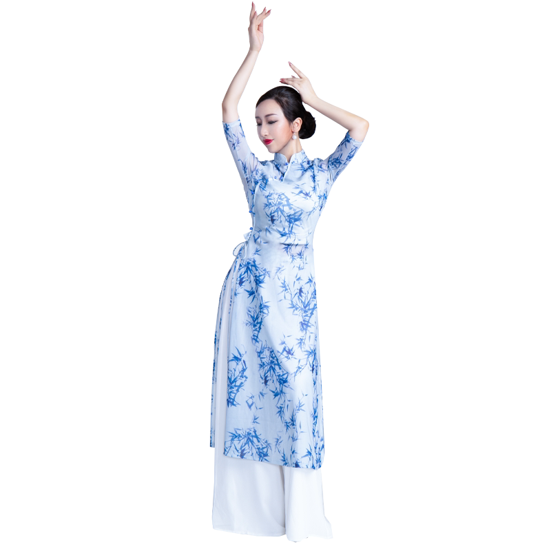 舞姿翼禅服仪态服新中式连衣裙女