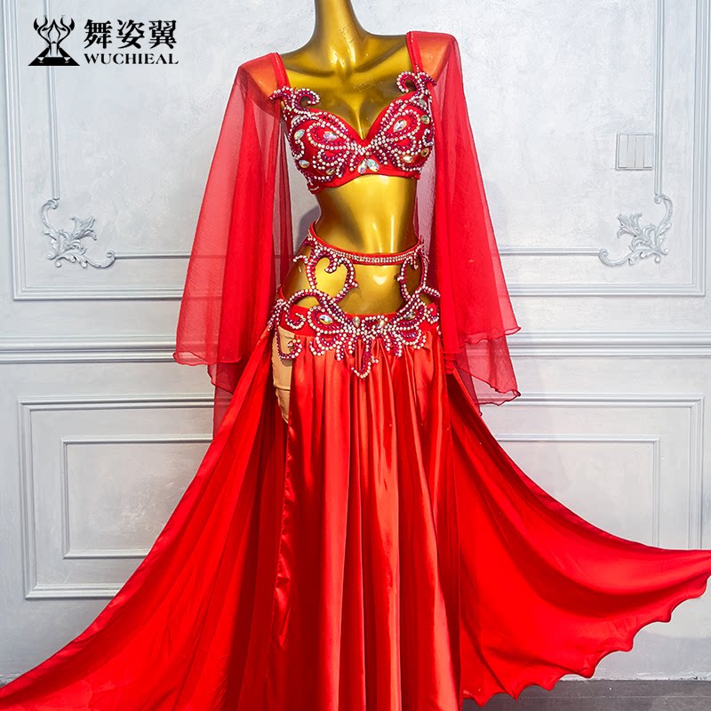 舞姿翼东方舞肚皮舞套装连衣裙演出服装表演服表演出服长袖舞蹈服
