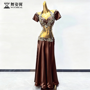 舞姿翼高端东方舞肚皮舞演出服肚皮舞服亮片套装长裙修身