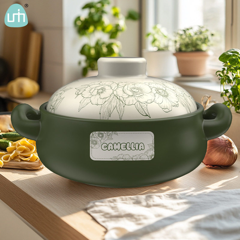 中式砂锅炖锅家用大容量燃气专用耐高温干烧不裂陶瓷煲汤沙锅包邮