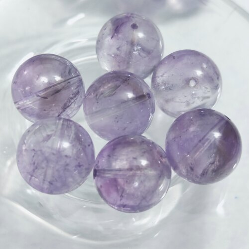 禧芙蓉XFORO浅紫水晶16mm-21mm圆珠单珠手工DIY串珠配件