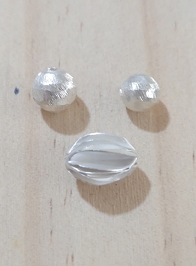 禧芙蓉XFOROS990 925银亮银圆珠隔珠桶珠橄榄珠DIY配件