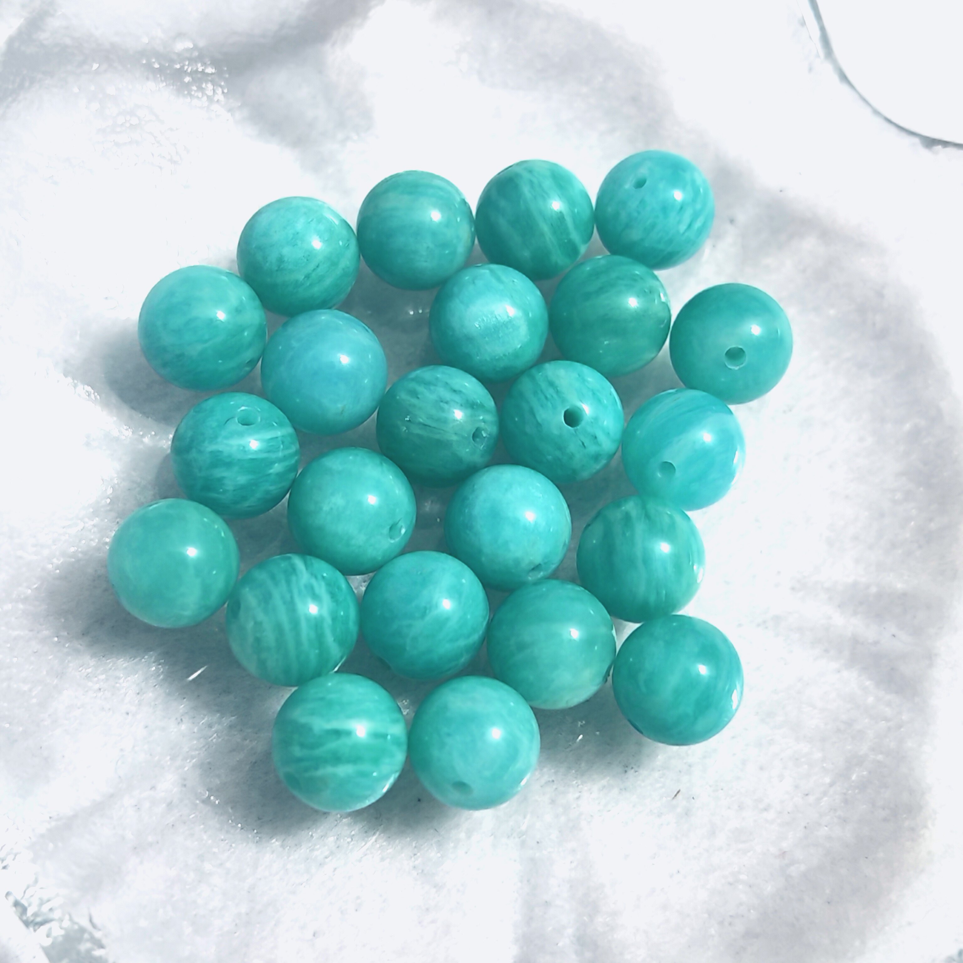 禧芙蓉XFORO冰透天河石8.5mm圆珠单珠手工DIY散珠配件单珠