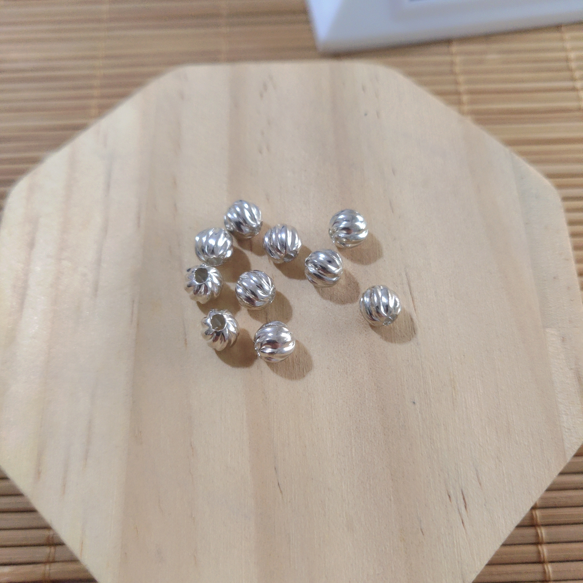 diy纯银手链配饰西瓜珠