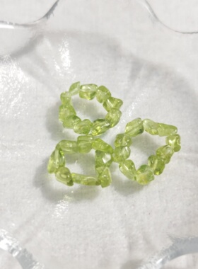 禧芙蓉XFORO橄榄石碎石跑环隔片手工DIY串珠配件