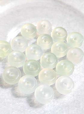 禧芙蓉XFORO冰透青提岫玉面包扣平安扣隔片手工DIY串珠配件