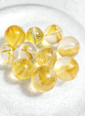 禧芙蓉XFORO冰透黄金锦鲤胶花黄胶花12mm-17mm单珠串珠DIY配件