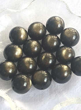 天然墨西哥猫眼金曜石圆珠13mm-14mm单珠手工DIY串珠配件