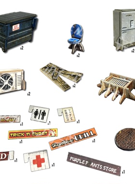 桌游配件 地形BattleSystems Urban Street AccessoriesI跑团战棋