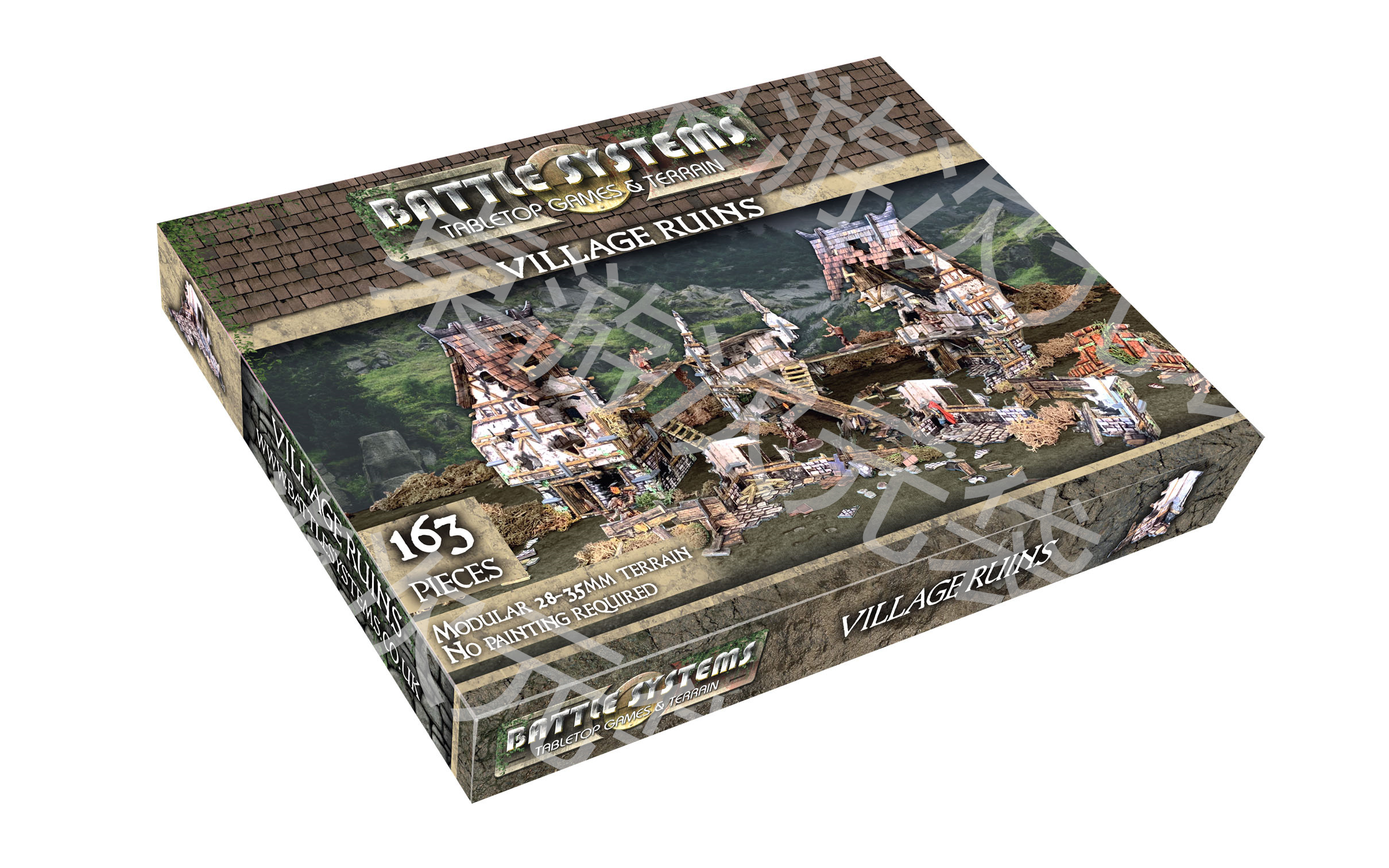 桌游配件 模块地形 Battle Systems Village Ruins 村庄废墟 跑团