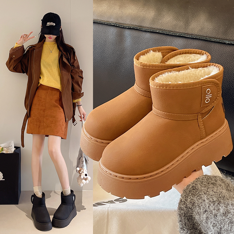 松糕厚底雪地靴女2025新款冬季