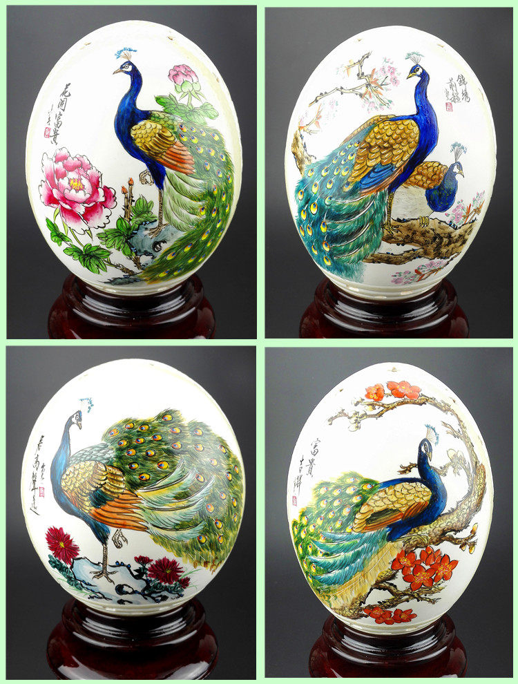 鸵鸟蛋雕鸵鸟蛋工艺品馈赠亲友鸵鸟蛋壳工艺品雕刻可定制图案汇总