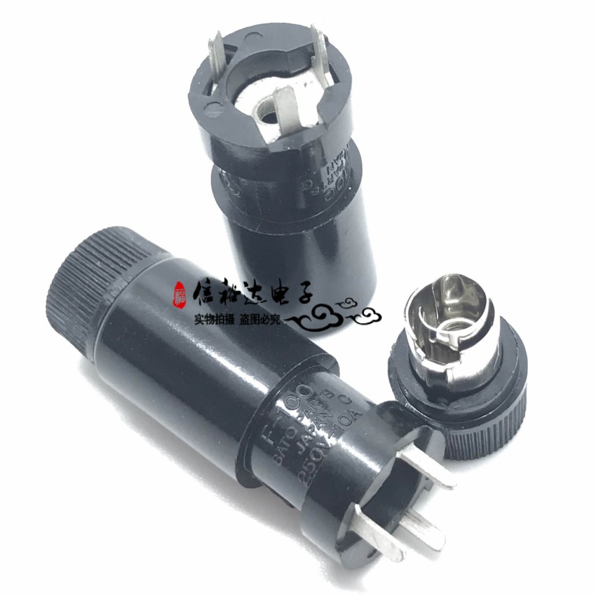 SATO PARTS F-100 日本进口立式开槽保险丝底座5*20mm熔断器座10A