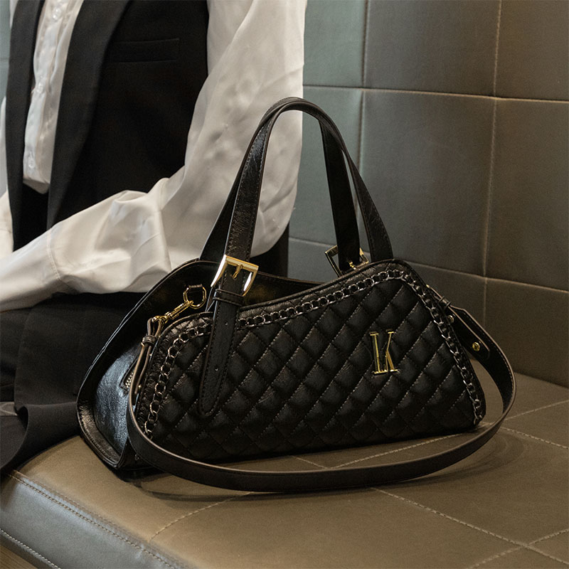 真皮腋下包菱格单肩斜挎手提小包