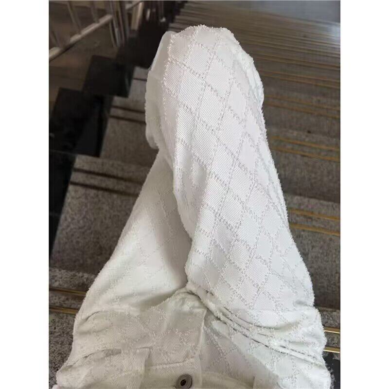 提花阔腿牛仔裤男女2026春秋新款爆款高腰宽松垂感小个子直筒裤子