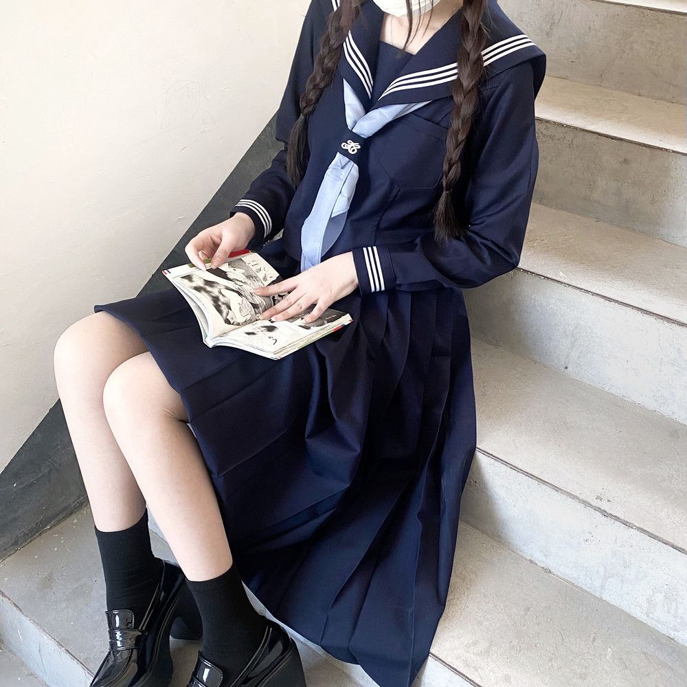 【神北JK】水手服女jk制服套装基础款藏青色日系海军学院风中间服