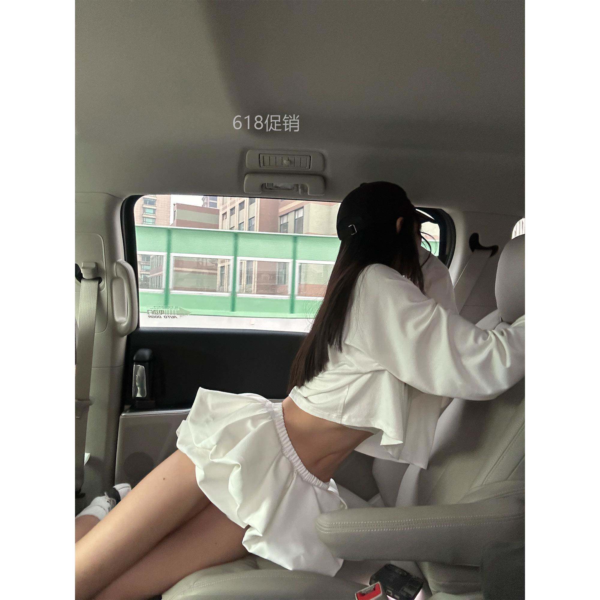 韩昊天典边白色a字蕾丝短裙女式低腰苗条性感短裙裙裤