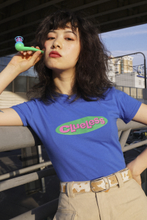 休闲饮料chill T恤夏 drink复古百搭辣妹显瘦印花logo日系短袖