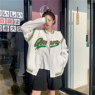 秋季美式刺绣棒球服棉衣男女潮牌宽松街头嘻哈夹克休闲情侣装外套