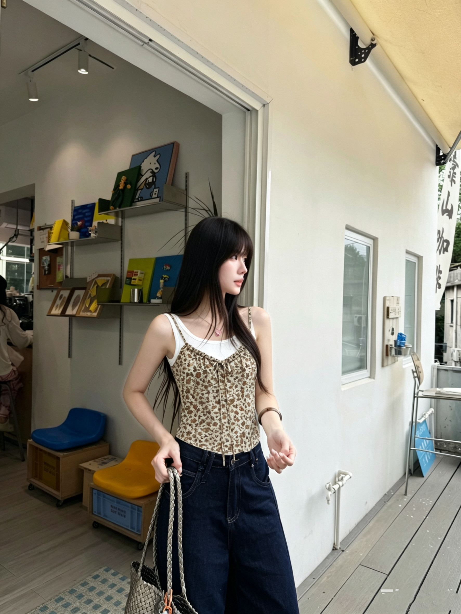 复古豹纹小吊带两件套夏季甜辣妹外穿修身显瘦短款无袖上衣