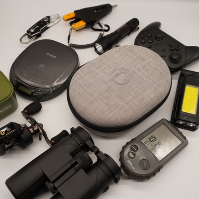 硬壳耐磨抗压收纳包 可折叠头戴耳机露营CD机小物件拉链保护包