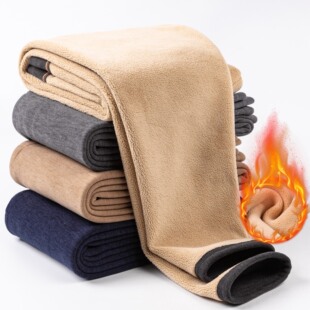 罗丽丝【驼绒巨厚】冬季男士保暖裤加绒加厚发热打底裤高腰防寒秋