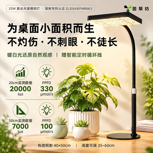 桌面小空间多肉绿植专属仿太阳光