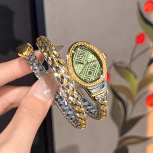 诗高迪scottie编织麻花蛇头手表多层手表女跨境高级感轻奢时尚