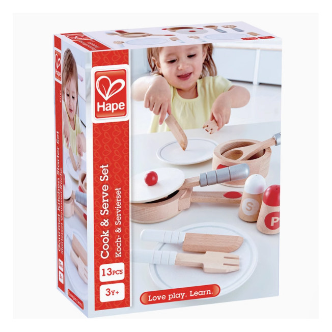 hape 北欧风美食家厨具 幼儿园角色扮演美味厨房儿童过家家玩具3+