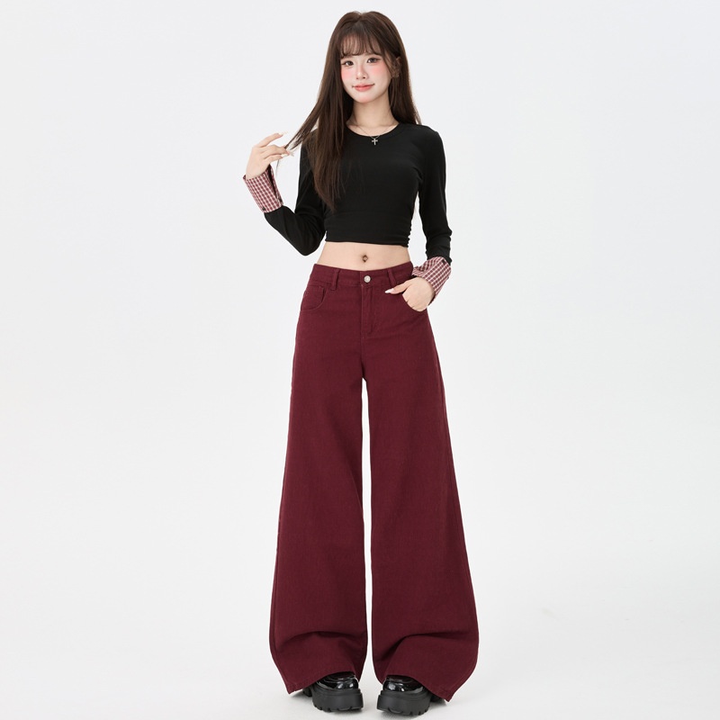 24th ootd！爆款美拉德｜秋冬美式直筒宽松显瘦阔腿牛仔裤牛仔棉