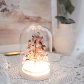 许愿树摆件粉水晶草莓晶天然黄水晶紫水晶碧玺生日礼物 水晶树